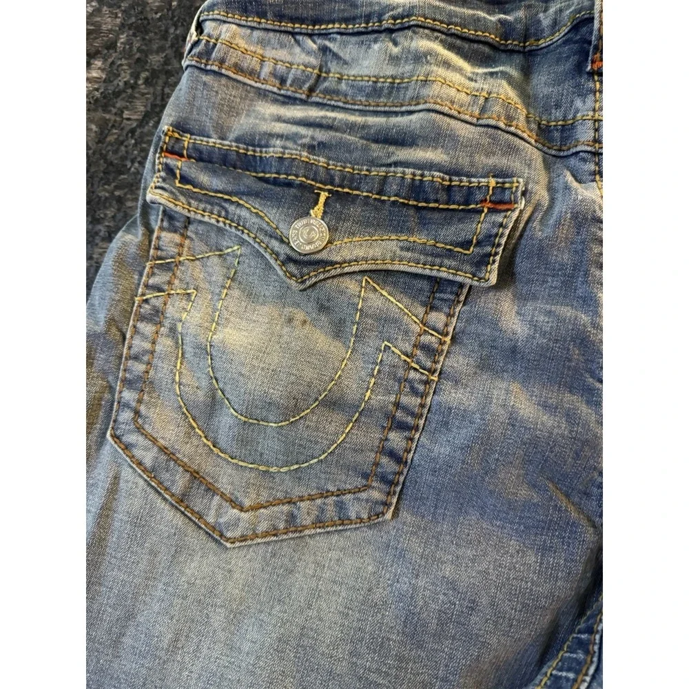 true religion Big T balloon jeans Men's Sz 33 Denim‎ Dirty Wash Pants